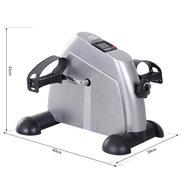 Heimtrainer Mini Bike Pedaltrainer LCD-Display - silber