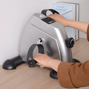 Heimtrainer Mini Bike Pedaltrainer LCD-Display - silber