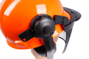 Forsthelm mit Visier und Gehörschutz orange