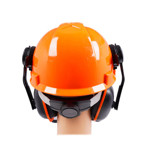 Forsthelm mit Visier und Gehörschutz orange