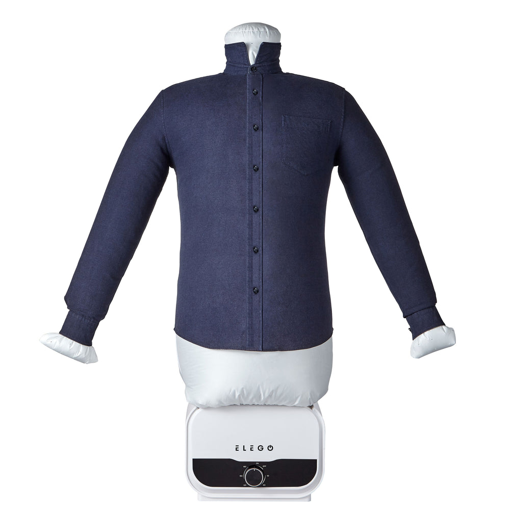 Shirt iron with trouser attachment, white