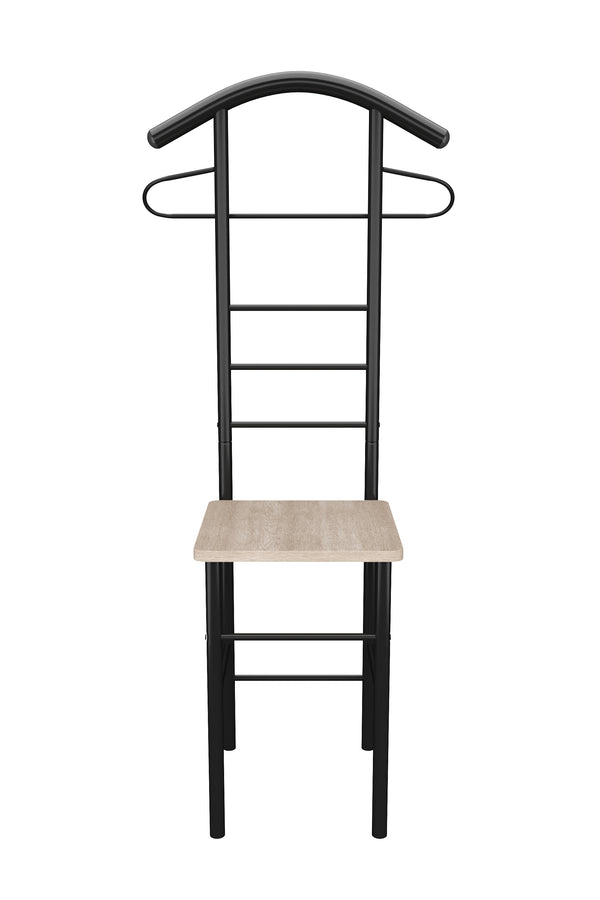 Herrendiener Kleiderständer 43 x 119 cm schwarz/hellbraun