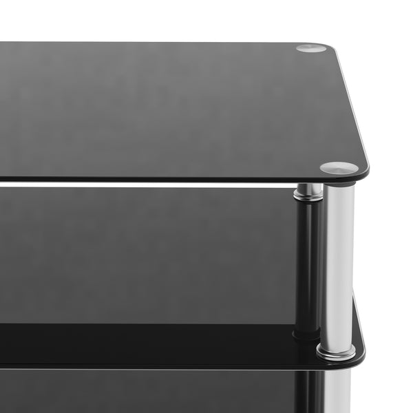 Regal HiFi Glas mit 5 Ebenen 60 x 80 cm schwarz/silber