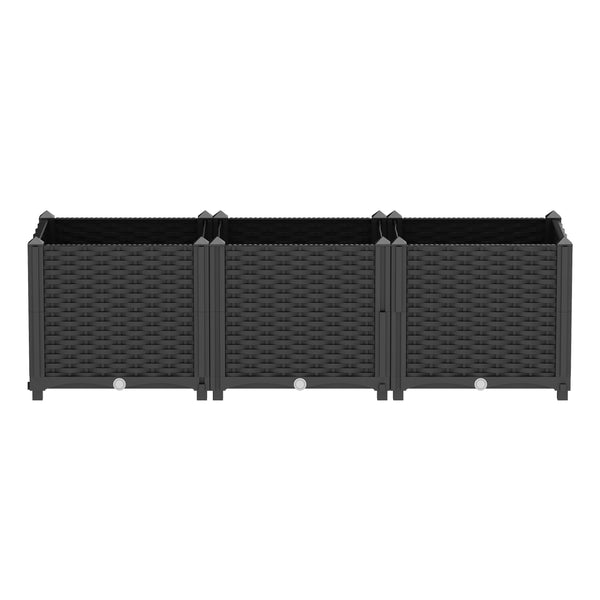 Hochbeet Rattan 120 x 40 x 38 cm schwarz