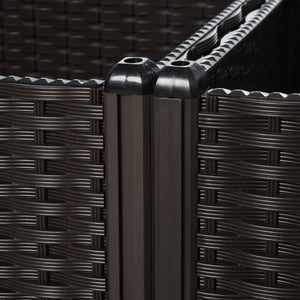 Hochbeet 4er Pflanzkasten Rattan-Optik 40x40x44cm