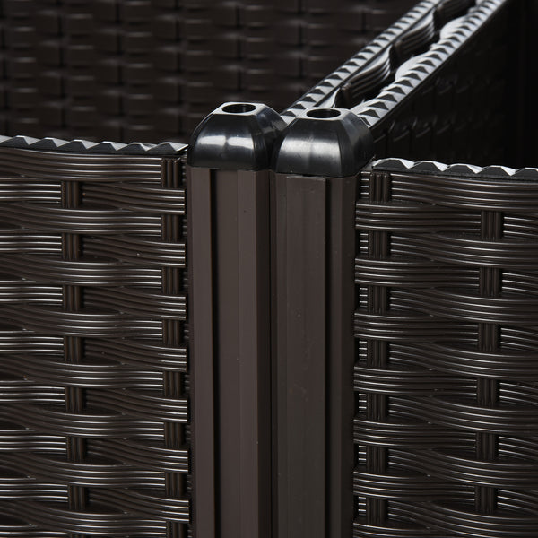 Hochbeet 4er Pflanzkasten Rattan-Optik 40x40x44cm