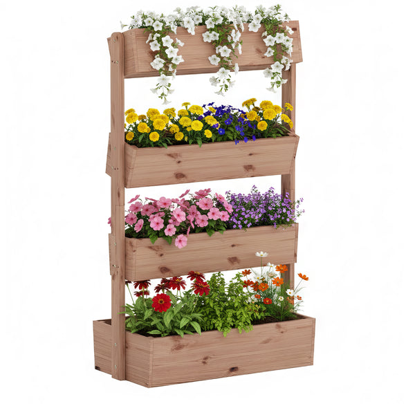 Hochbeet Vertikalbeet Holz 85 x 45 x 140 cm natur