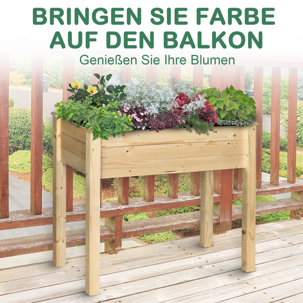 Hochbeet Pflanzkasten Kräuterbeet mit Vliesstoff 86x46x76cm