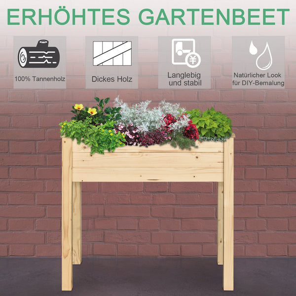Hochbeet Pflanzkasten Kräuterbeet mit Vliesstoff 86x46x76cm