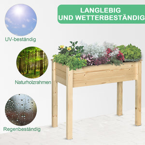 Hochbeet Pflanzkasten Kräuterbeet mit Vliesstoff 86x46x76cm