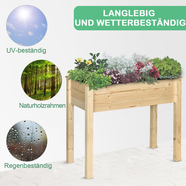 Hochbeet Pflanzkasten Kräuterbeet mit Vliesstoff 86x46x76cm