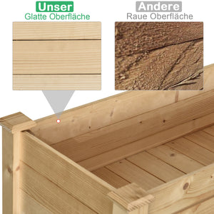 Hochbeet Pflanzkasten Kräuterbeet mit Vliesstoff 86x46x76cm