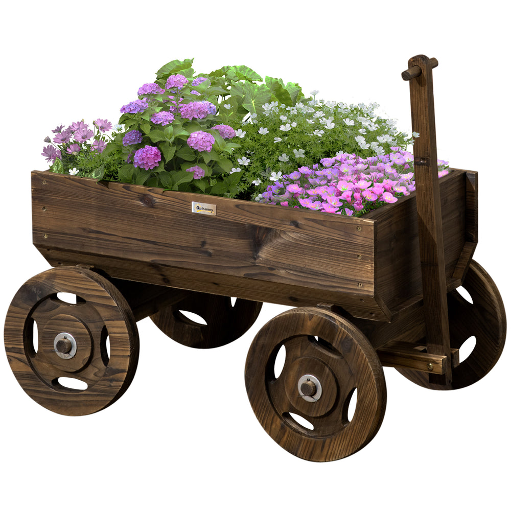 Jardinière surélevée sur chariot en bois, jardinière mobile
