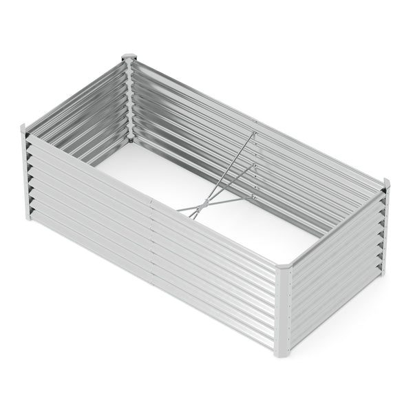 Hochbeet Stahl 180 x 90 x 60 cm silber