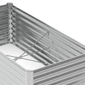 Hochbeet Stahl 180 x 90 x 60 cm silber