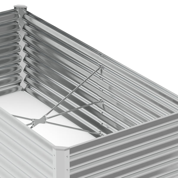Hochbeet Stahl 180 x 90 x 60 cm silber