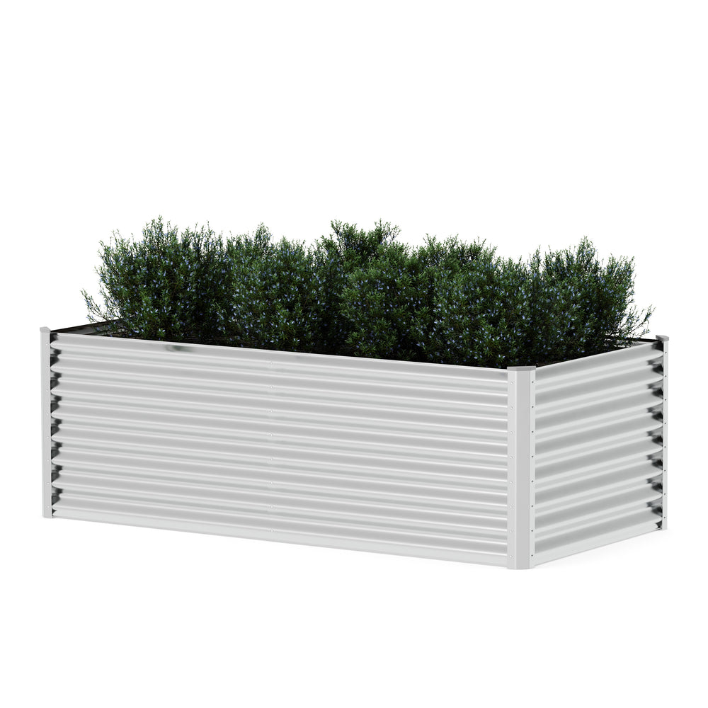 Raised garden bed, steel, 180 x 90 x 60 cm, silver