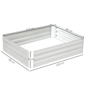 Hochbeet aus verzinktem Stahl Silber 120x90x30cm