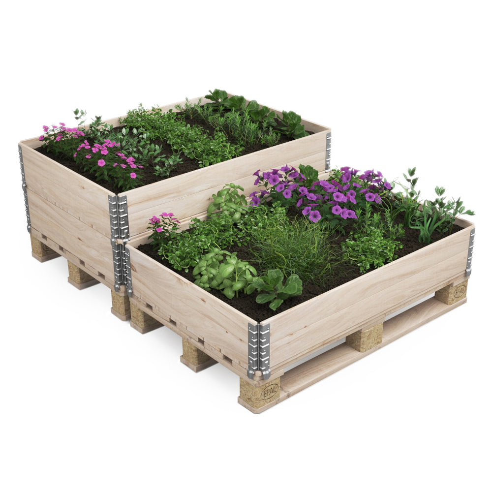 Raised garden bed set of 2 with pallets