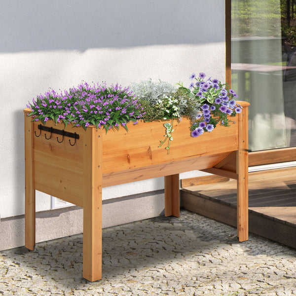 Hochbeet mit Vliesstofftuch Holz 124x60x81cm