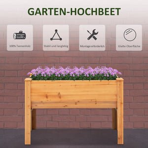 Hochbeet mit Vliesstofftuch Holz 124x60x81cm