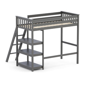 Hochbett mit Regal AGGELOS 90 x 200 cm grau