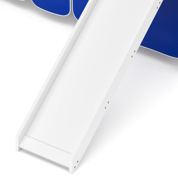 Letto a soppalco JESSI con scivolo e scaletta 90 x 200 cm bianco