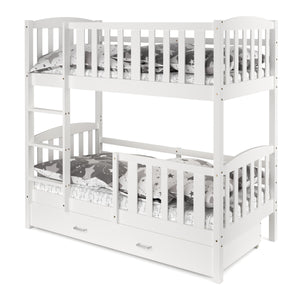 Etagenbett JOHNNY mit Stauraum 80 x 160 cm weiss