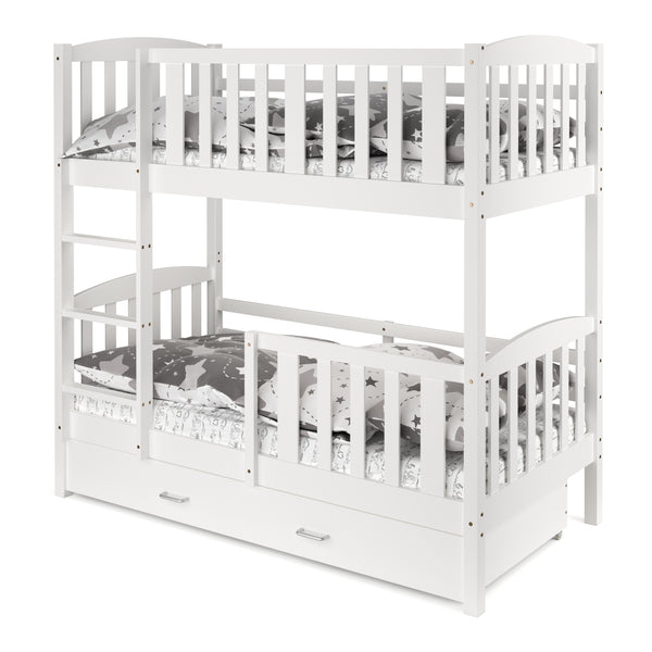 Etagenbett JOHNNY mit Stauraum 80 x 160 cm weiss