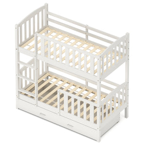 Etagenbett JOHNNY mit Stauraum 80 x 160 cm weiss