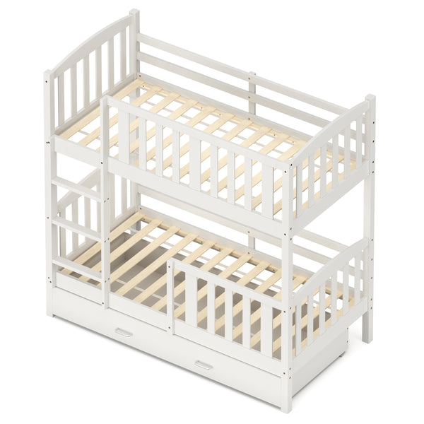 Etagenbett JOHNNY mit Stauraum 80 x 160 cm weiss