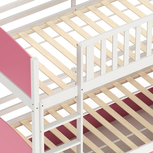 Etagenbett mit Stauraum JOHNNY 90 x 200 cm rosa/weiss
