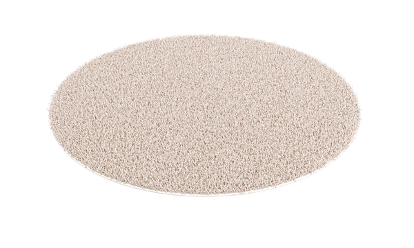 Tapis à poils longs, rond, 120 cm, crème