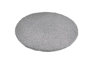 Tapis à poils longs, rond, 120 cm, gris
