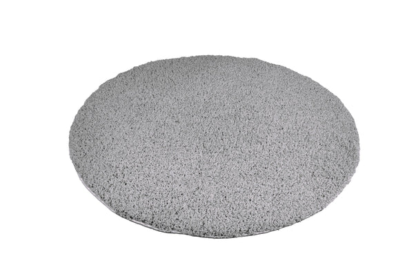 Tapis à poils longs, rond, 120 cm, gris