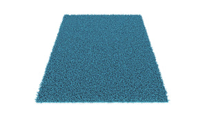 Tappeto a pelo lungo 60 x 110 cm turchese