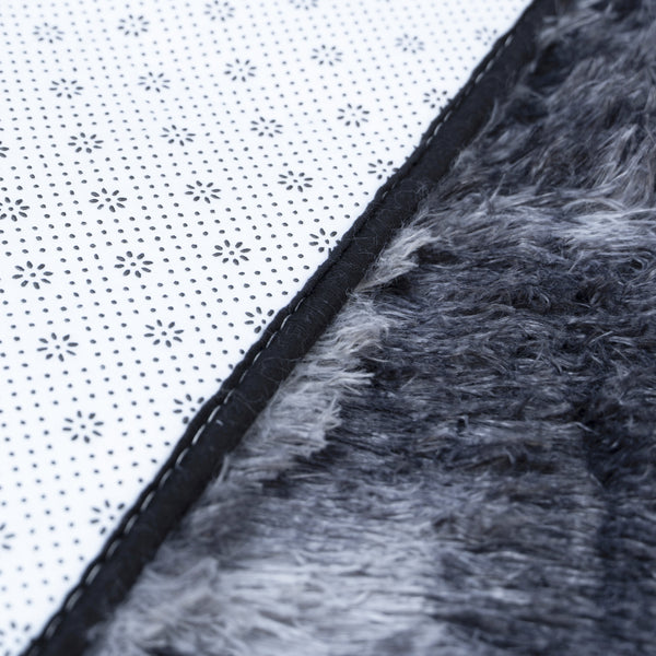 Hochflor Teppich flauschig 150 x 240 cm grau