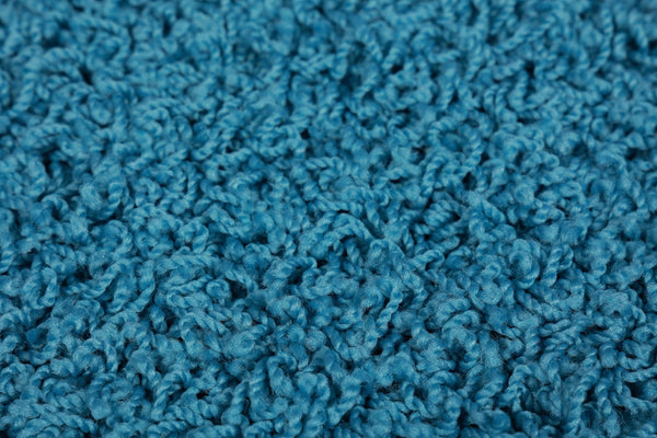 Tappeto a pelo lungo, rotondo, 120 cm, turchese