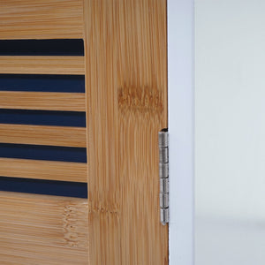Hochschrank HWC-A85 Bambus180x40x31cm weiss