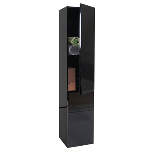 Hochschrank JAM-B19 Badschrank hochglanz 150x30cm schwarz