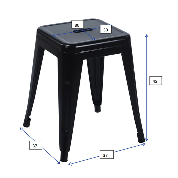 Metal stool METALLIX black