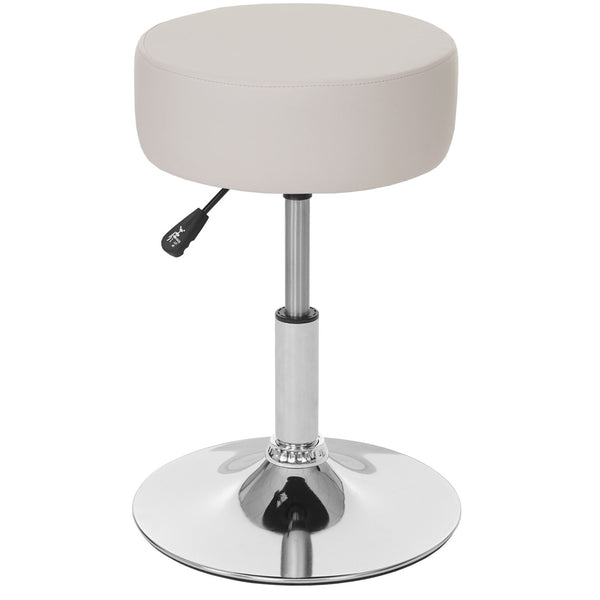 Hocker Sitzhocker höhenverstellbar Ø 35cm Kunstleder, creme
