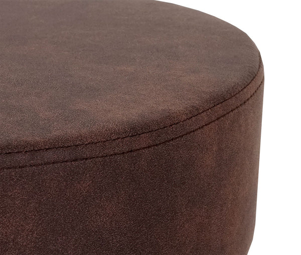 Hocker Sitzhocker höhenverstellbar Ø 35cm vintage dunkelbraun Wildlederimitat