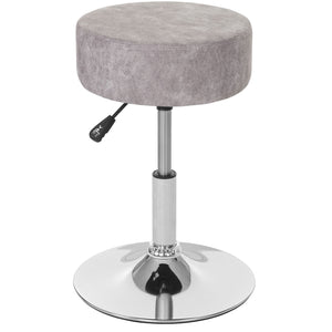 Hocker Sitzhocker höhenverstellbar Ø 35cm vintage grau Wildlederimitat