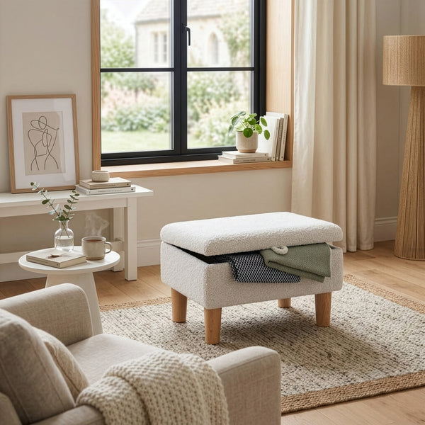 Hocker Teddy CHAM mit Stauraum weiss