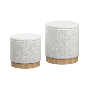 Hocker Teddy DASSEL 2er Set weiss