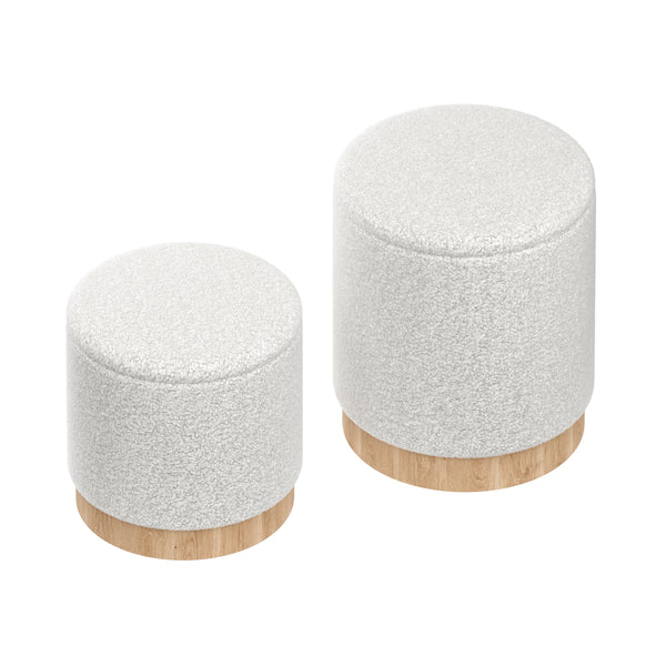Hocker Teddy DASSEL 2er Set weiss