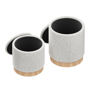 Hocker Teddy DASSEL 2er Set weiss