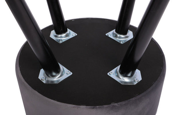 Hocker aus Samt anthrazit/schwarz