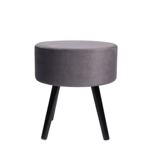 Hocker aus Samt anthrazit/schwarz